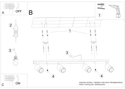 Sale Sollux Spot Strahler 4-flammig 81 cm länglich Schwarz Gold GU10