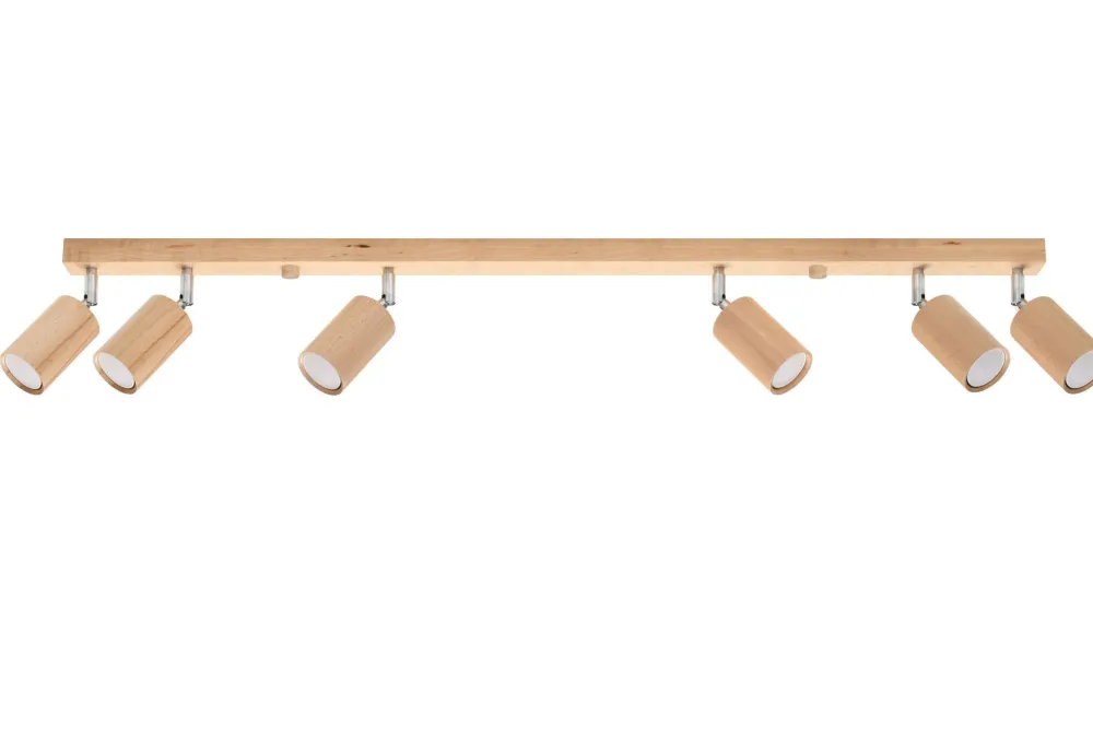 Sale Sollux Spot Strahler Holz 120 cm lang 6-flammig schwenkbar