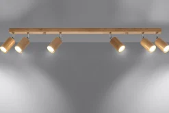 Sale Sollux Spot Strahler Holz 120 cm lang 6-flammig schwenkbar