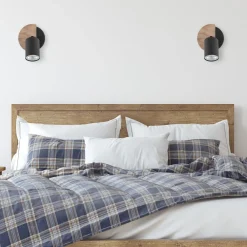 TK Lighting Spot Strahler Metall Holz schwenkbar Schwarz Natur GU10* Spots|Wandleuchten