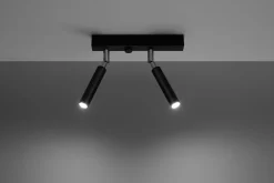 Sollux Spot Strahler Schwarz Metall 25 cm klein 2-flammig* Deckenleuchten|Flurlampen