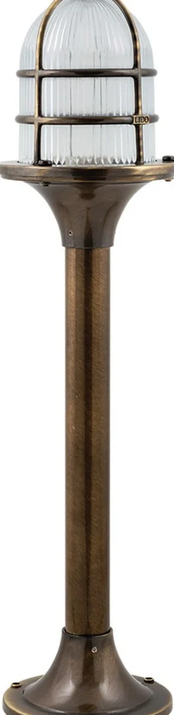 Discount Lido Standleuchte Garten Weg FESTOS Messing Glas rostfrei