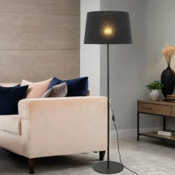 TK Lighting Standleuchte Maja Schwarz Modern* Bauhaus Lampen|Wohnzimmerlampen