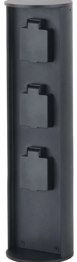 Online Eco-Light Steckdosensäule drei Steckdosen Aluminium IP44 40 cm