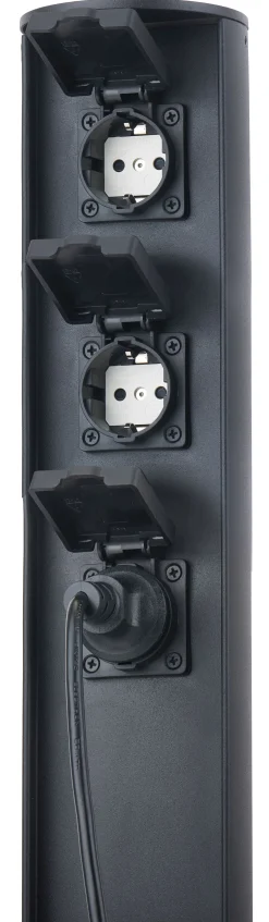 Online Eco-Light Steckdosensäule drei Steckdosen Aluminium IP44 40 cm