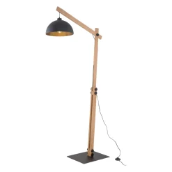 TK Lighting Stehlampe 180 cm hoch E27 verstellbar Holz Metall* Lampen Aus Aller Welt|Holzlampen
