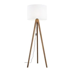 TK Lighting Stehlampe 145 cm klein Dreibein Stoff Holz E27 NOLAN* Bürolampen|Lampen Aus Aller Welt