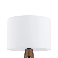 TK Lighting Stehlampe 145 cm klein Dreibein Stoff Holz E27 NOLAN* Bürolampen|Lampen Aus Aller Welt