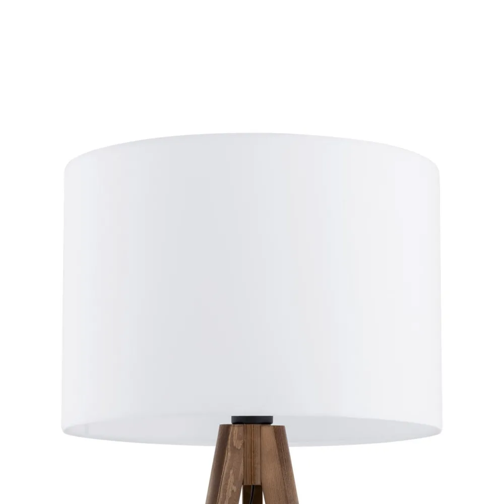 TK Lighting Stehlampe 145 cm klein Dreibein Stoff Holz E27 NOLAN* Bürolampen|Lampen Aus Aller Welt