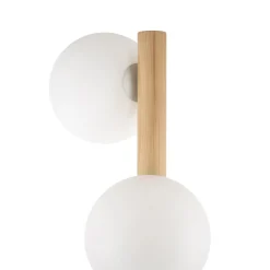 TK Lighting Stehlampe 150 cm klein Holz Glas 3x G9 Dreibein MIEKE* Glaslampen|Holzlampen