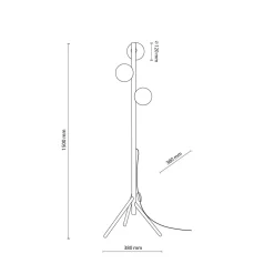 TK Lighting Stehlampe 150 cm klein Holz Glas 3x G9 Dreibein MIEKE* Glaslampen|Holzlampen