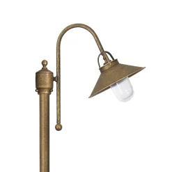 Giovanni Battista Stehlampe außen IP44 E27 148 cm Messing Glas Maritim* Außenleuchten Antik|Außenleuchten Messing