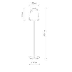 Nowodvorski Stehlampe außen Stecker Kabel 147,5 cm IP44 E27 LOTTIE* Metall Lampen|Wegeleuchten