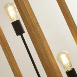 Outlet Searchlight Stehlampe Bambus 140 cm hoch eckig Natur Schwarz ZAMOSC