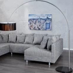 Outlet Invicta Interior Stehlampe 200cm Retro Wohnzimmer Leuchte Schwarz