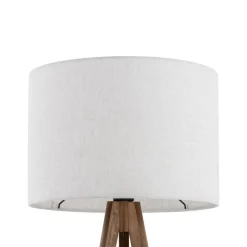 Sale TK Lighting Stehlampe Dreibein klein 145 cm E27 Skandi Holz Leinen