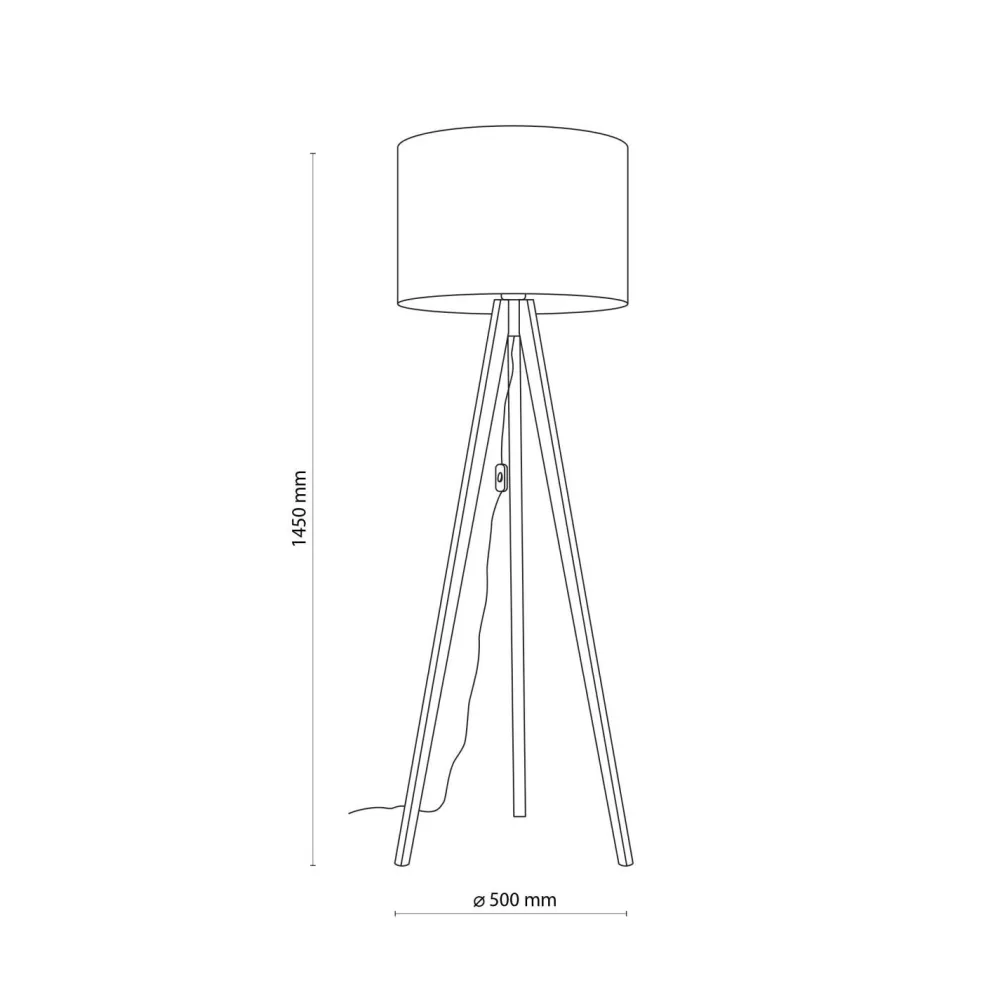 Sale TK Lighting Stehlampe Dreibein klein 145 cm E27 Skandi Holz Leinen