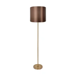Giovanni Battista Stehlampe E27 160,5 cm in Bronze hell Braun Messing Stoff* Bürolampen|Lampen Aus Aller Welt