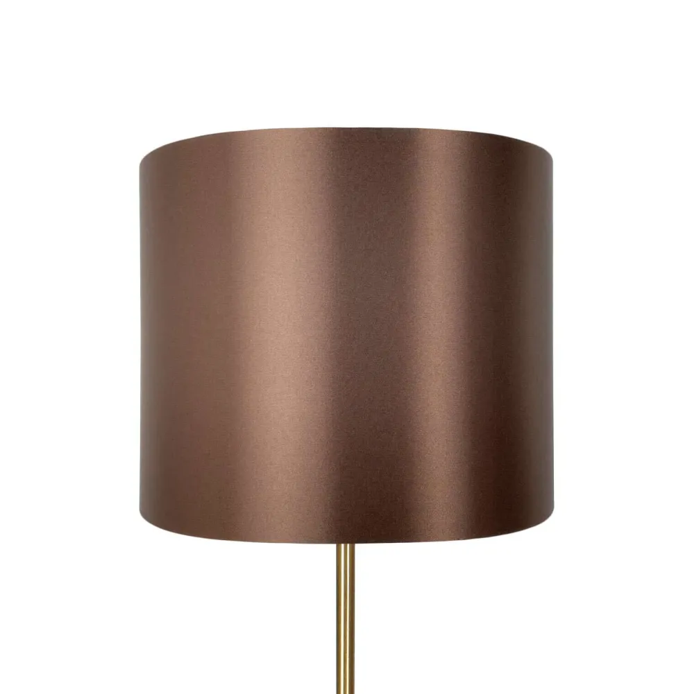 Giovanni Battista Stehlampe E27 160,5 cm in Bronze hell Braun Messing Stoff* Bürolampen|Lampen Aus Aller Welt