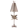 New Elstead Stehlampe FIORE Blattsilber Stoff 86cm Modern kunstvoll
