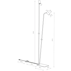 Nowodvorski Stehlampe 2-flammig 212-216 cm GU10 in Schwarz Gold* Wohnzimmerlampen|Metall Lampen