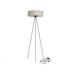 Nowodvorski Stehlampe 3-flammig Grau Schwarz E27 154 cm Dreibein* Bürolampen|Stofflampen