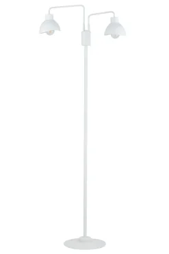 Discount Sigma Stehlampe 2-flammig Weiß Metall Lesen E27 162 cm hoch