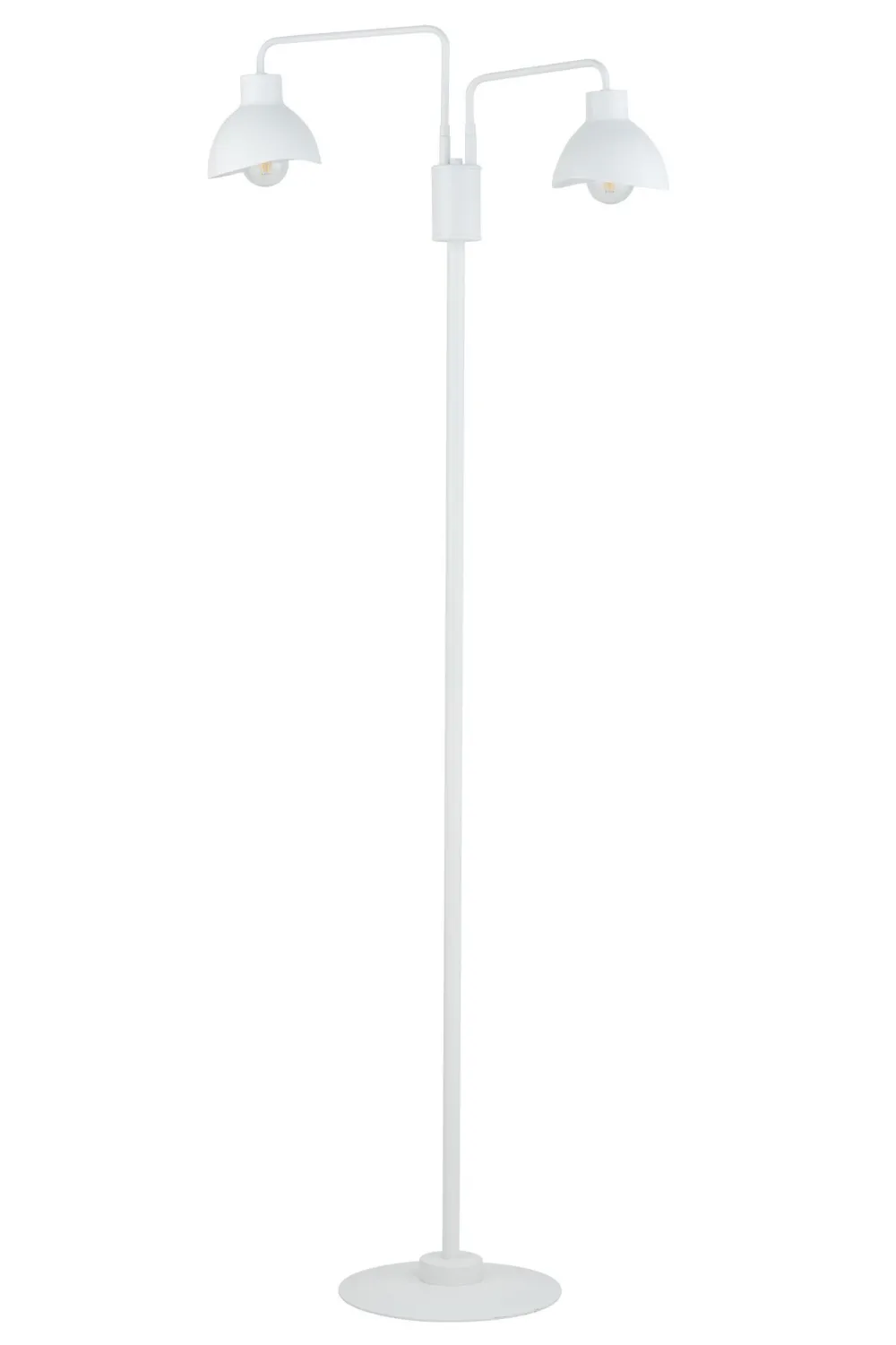 Discount Sigma Stehlampe 2-flammig Weiß Metall Lesen E27 162 cm hoch