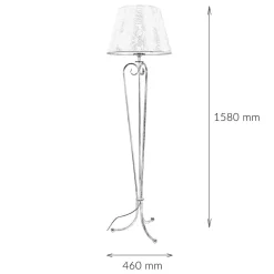 Best Jupiter Stehlampe GANARA 158cm Barock Muster Shabby Gold