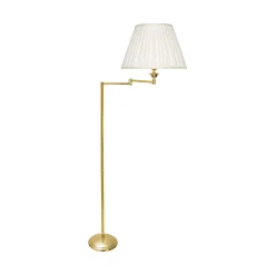 Giovanni Battista Stehlampe Gelenkarm 162 cm Messing Stoff E27 Wohnzimmer* Lampen Aus Aller Welt|Stofflampen