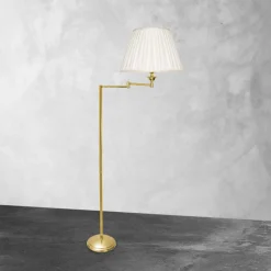 Giovanni Battista Stehlampe Gelenkarm 162 cm Messing Stoff E27 Wohnzimmer* Lampen Aus Aller Welt|Stofflampen