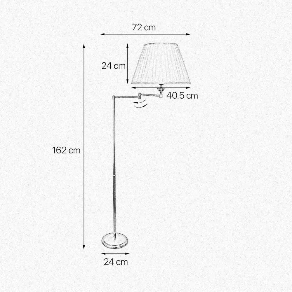 Giovanni Battista Stehlampe Gelenkarm 162 cm Messing Stoff E27 Wohnzimmer* Lampen Aus Aller Welt|Stofflampen