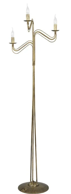 Emibig Stehlampe Gold Antik 162cm Rustikal 3-flammig E14* Stehlampen|Wohnzimmerlampen