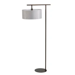 Elstead Stehlampe Grau 162cm Stoff Wohnzimmer Loft Design* Stofflampen|Designerlampen