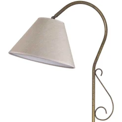 Giovanni Battista Stehlampe groß 190 cm E27 schwenkbar Messing Stoff Rustikal* Bürolampen|Lampen Aus Aller Welt