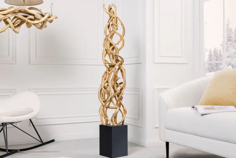 Invicta Interior Stehlampe Holz Schwarz Natur 151 cm LED GU10 inklusive* Bürolampen|Holzlampen