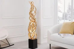 Invicta Interior Stehlampe Holz Schwarz Natur 151 cm LED GU10 inklusive* Bürolampen|Holzlampen