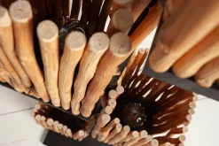 Discount Invicta Interior Stehlampe Holz Äste 154 cm E27 4-flammig dekorativ