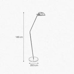 New Giovanni Battista Stehlampe in Bronze hell Grün E27 146 cm Echt-Messing Glas