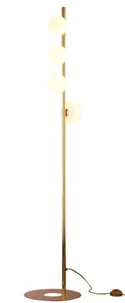 Jupiter Stehlampe in Gold Weiß aus Messing Glas 151 cm Modern* Bürolampen|Kugellampen