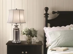 Elstead Stehlampe JOHA in Nickel Antik 69cm 2-flmg Lampe* Stofflampen|Designerlampen