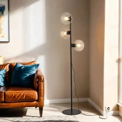 TK Lighting Stehlampe KALETE in Graphit 160cm Wohnzimmer Lampe* Moderne Lampen|Glaslampen