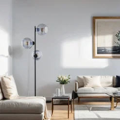 TK Lighting Stehlampe KALETE in Graphit 160cm Wohnzimmer Lampe* Moderne Lampen|Glaslampen