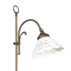 New Giovanni Battista Stehlampe Keramik Messing 130 cm in Bronze Antik Weiß E27