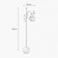 New Giovanni Battista Stehlampe Keramik Messing 130 cm in Bronze Antik Weiß E27