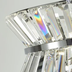 Searchlight Stehlampe Kristall 150 cm klein Art Déco Chrom Klar* Wohnzimmerlampen|Kristalllampen