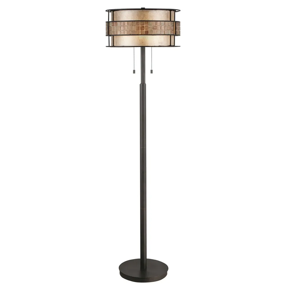 Elstead Stehlampe LARA Mica Glas Metall 1,52m Ø40cm Leuchte* Moderne Lampen|Designerlampen