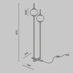 Maytoni Stehlampe LED Metall Glas 150 cm Schwarz Weiß 750 lm* Led Lampen|Kugellampen