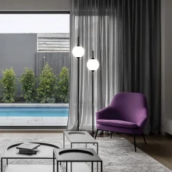 Maytoni Stehlampe LED Metall Glas 150 cm Schwarz Weiß 750 lm* Led Lampen|Kugellampen