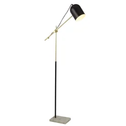 Searchlight Stehlampe Marmor Sockel 149 cm hoch verstellbar Metall* Wohnzimmerlampen|Retro Lampen
